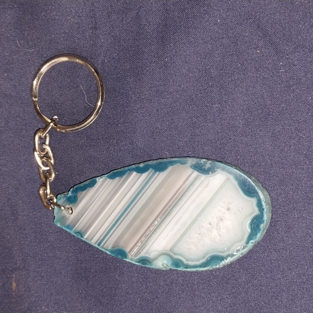 Agate Slice Keyring